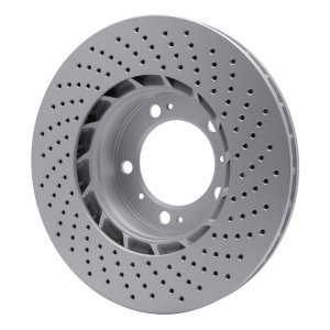 Porsche Cayman Brake Rotor (1) - Left Front - R1 Concepts - GeoSPEC Coated Rotor - Drilled - `98-`12